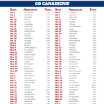 Montreal Canadiens 2019 2020 Schedule
