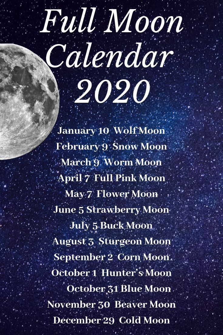 Moon Calendar 2020 Moon Calendar New Moon Rituals Full 