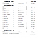 Mountain Time Week 14 NFL Schedule 2020 Printable