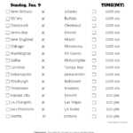 Mountain Time Week 18 NFL Schedule 2020 Printable