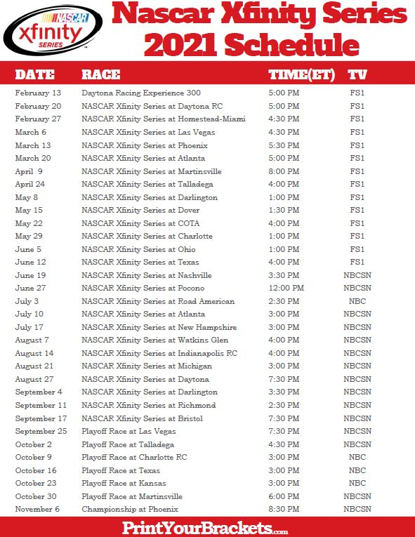 Nascar Cup Tv Schedule For 2021 Inspire Ideas 2022