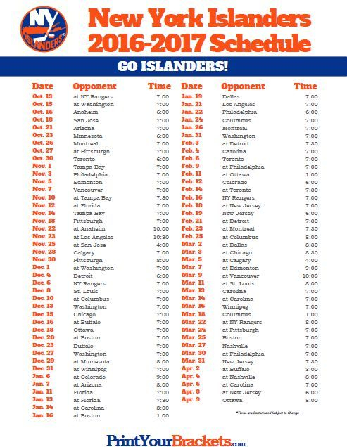 New York Islanders 2016 2017 Schedule Nashville 