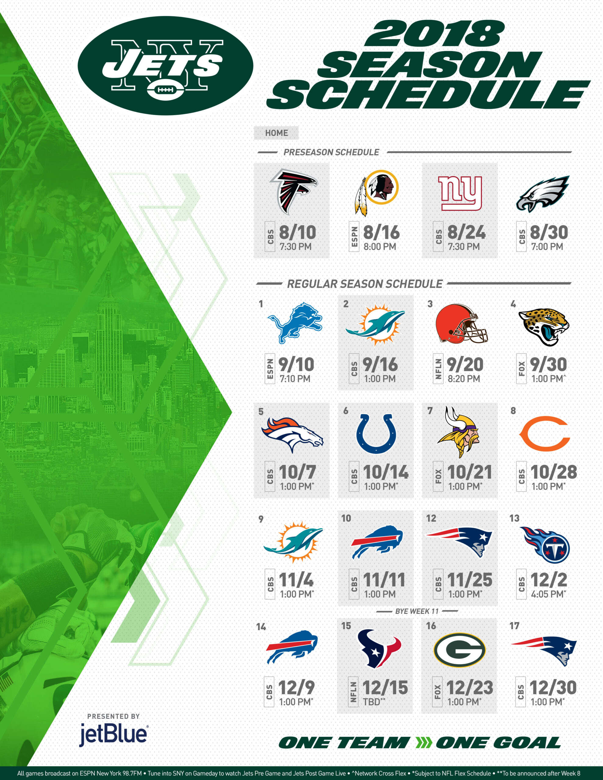 New York Jets Schedule