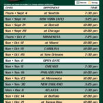 NFL NBA MLB Schedules 2021 2022 Pro Sports Team Schedules