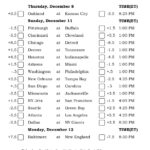 NFL Week 14 Pick em Against The Spread Sheets Printable
