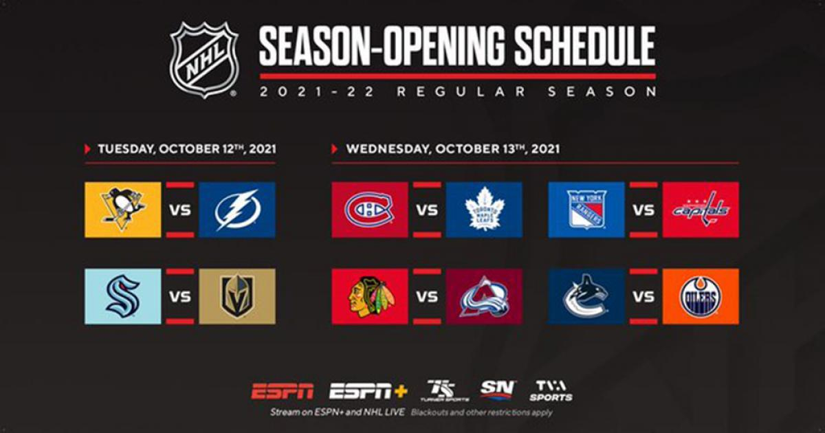 NHL Releases Full 2021 22 Schedule NHL News HockeyFeed