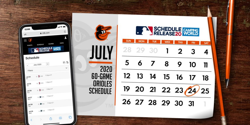 Orioles 2020 Schedule Baltimore Orioles Printable Schedule