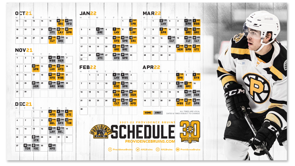 P BRUINS ANNOUNCE FULL 2021 22 REGULAR SEASON SCHEDULE 