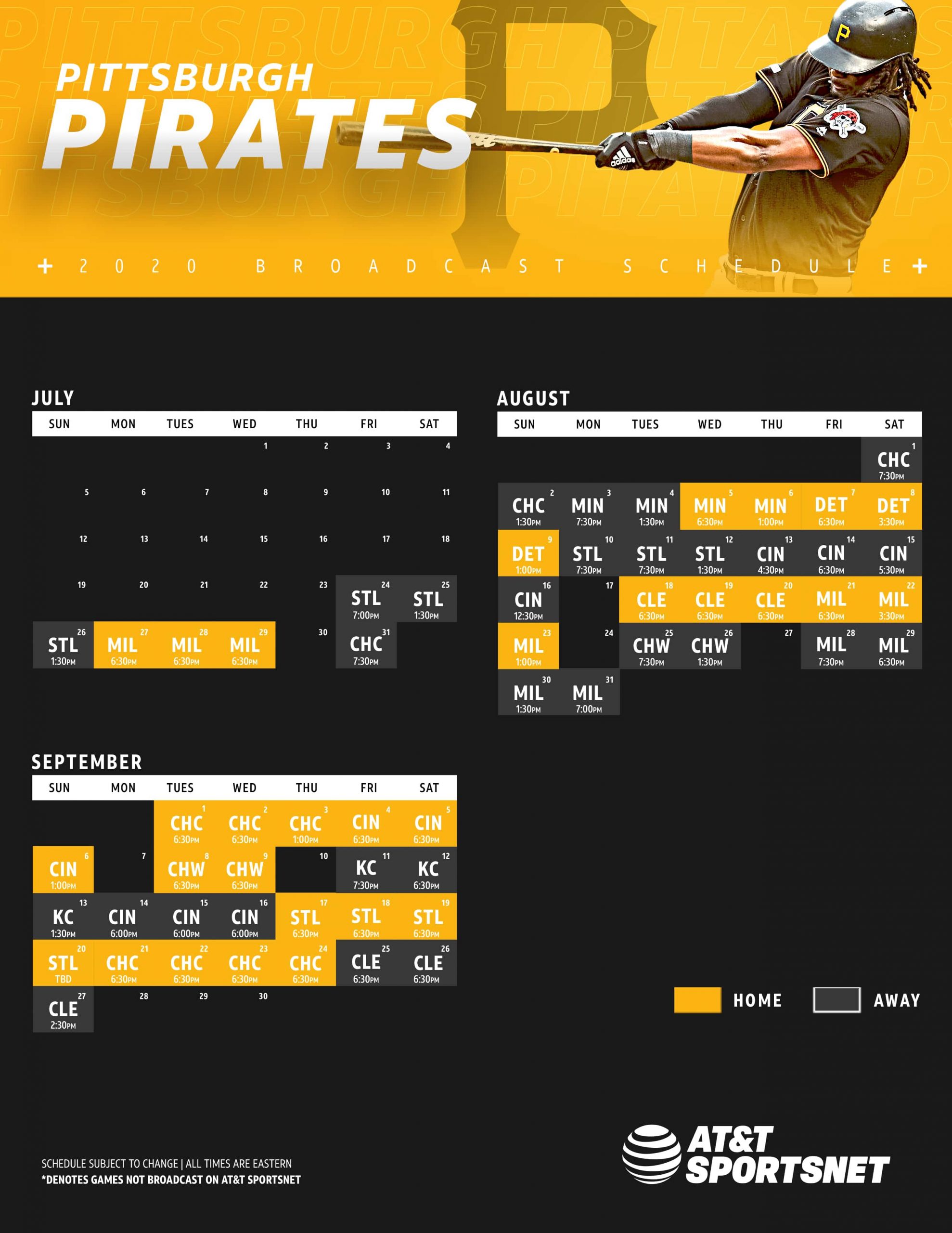 Pirates Schedule AT T SportsNet