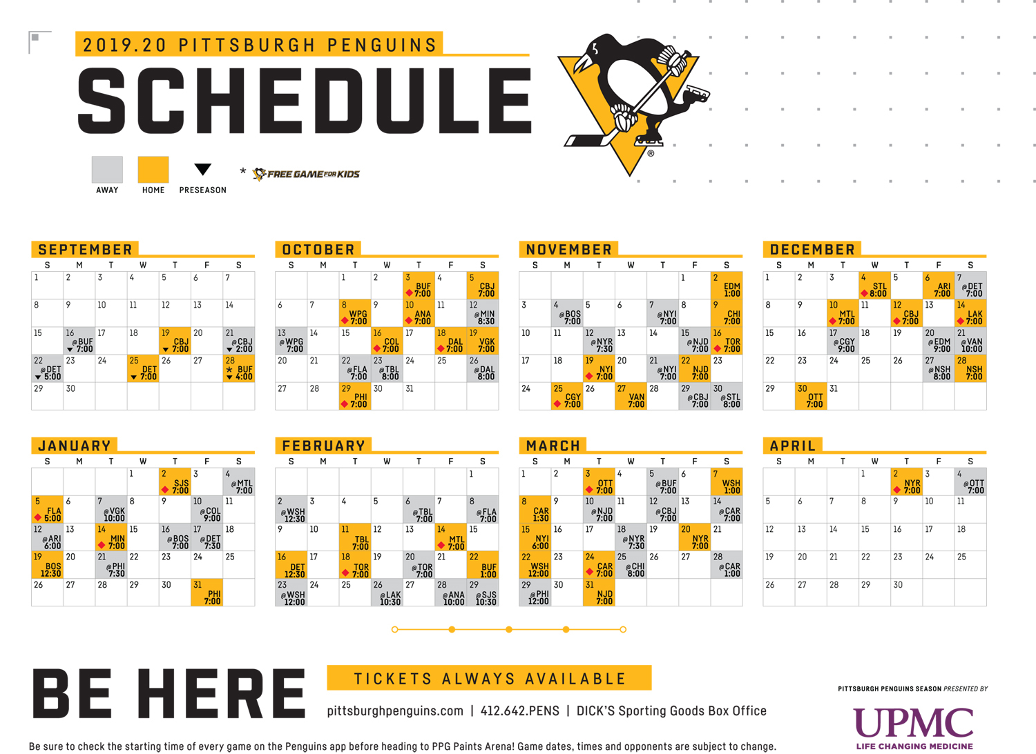 Pittsburgh Penguins Schedule 2021 Printable Printable 