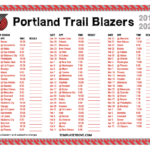Portland Trail Blazers Printable Schedule 2021 22