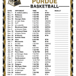 Printable 2016 2017 Purdue Boilermakers Basketball Schedule