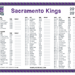 Printable 2018 2019 Sacramento Kings Schedule