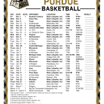 Printable 2019 2020 Purdue Boilermakers Basketball Schedule