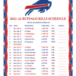 Printable 2021 2022 Buffalo Bills Schedule Printable