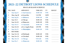 Detroit Lions Schedule 2021-22 Printable