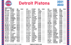 Printable 2021 2022 Detroit Pistons Schedule Printable