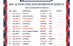 Printable 2021 2022 New England Patriots Schedule