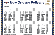 Printable 2021 2022 New Orleans Pelicans Schedule