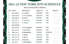 Printable Jets Schedule 2022