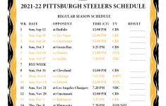 Printable 2021 2022 Pittsburgh Steelers Schedule