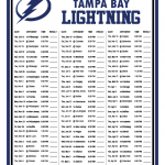 Printable 2021 2022 Tampa Bay Lightning Schedule