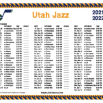 Printable 2021 2022 Utah Jazz Schedule Printable Schedule