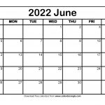 Printable Calendar June 2022 Monthly Templates