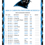 Printable Carolina Panthers Schedule 2021 2022