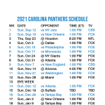 Printable Carolina Panthers Schedule 2021 2022 Printable