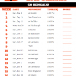 Printable Cincinnati Bengals Schedule 2019 Season