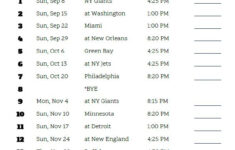 NFL Cowboys Schedule 2022 Printable