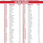 Printable Detroit Red Wings Hockey Schedule Winnipeg