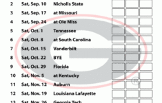 Printable Georgia Bulldogs Football Schedule 2016