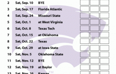 Printable Kansas State Wildcats Football Schedule 2016