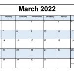 Printable March 2022 Calendar Template PDF Word Excel