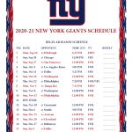 Printable New York Giants Schedule 2021 FreePrintableTM