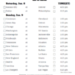 Printable NFL Week 18 Schedule Pick Em Pool 2021