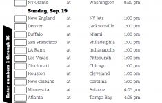 Printable Nfl Week 2 Schedule That Are Priceless Roy Blog