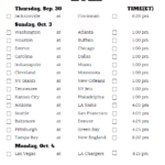 Printable NFL Week 4 Schedule Pick Em Pool 2021