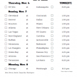 Printable NFL Week 9 Schedule Pick Em Pool 2020