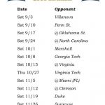 Printable Pittsburgh Panthers Football Schedule 2016 With