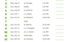 Printable Seattle Seahawks Pacific Time Schedule