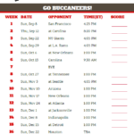 Printable Tampa Bay Buccaneers Schedule 2019 Season