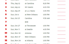 Printable Tampa Bay Buccaneers Schedule 2019 Season