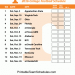Printable Tennessee Volunteers Football Schedule 2016