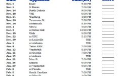 Printable Kentucky Basketball Schedule 2021 22