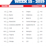 Printable Week 15 College Football Pick em Sheets 2020