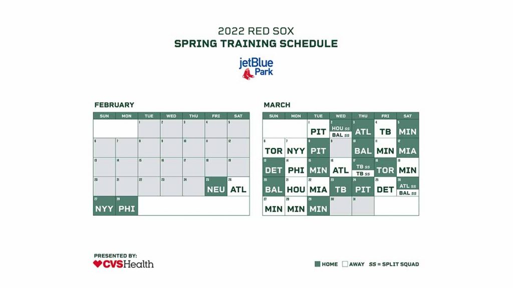 Red Sox Tampa Bay Rays Release 2022 Spring Training