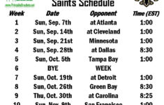 Saints Schedule New Orleans Schedule